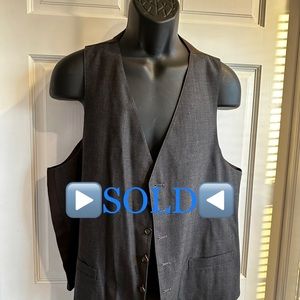 Men's Vintage Fine Wool 6-Button Suit Vest Waistcoat Brown Plaid LARGE (Mystery)